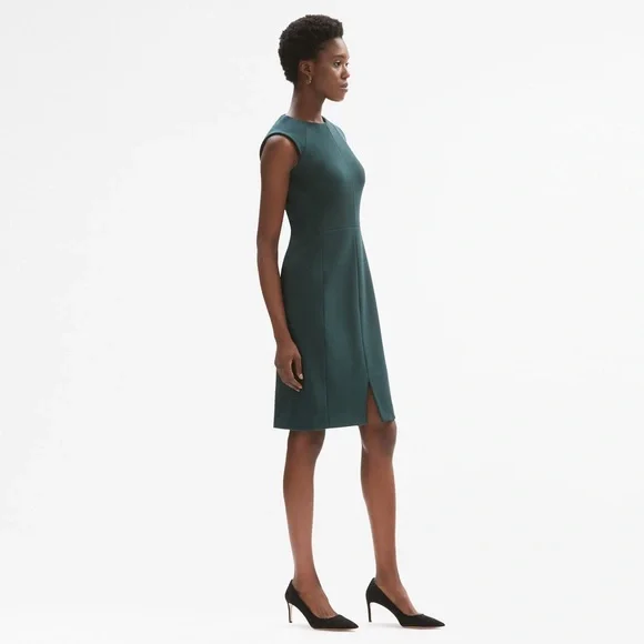 M.M LaFleur The Katie Dress—Textured Ponte in Emerald Green Size 2 - Picture 2 of 9